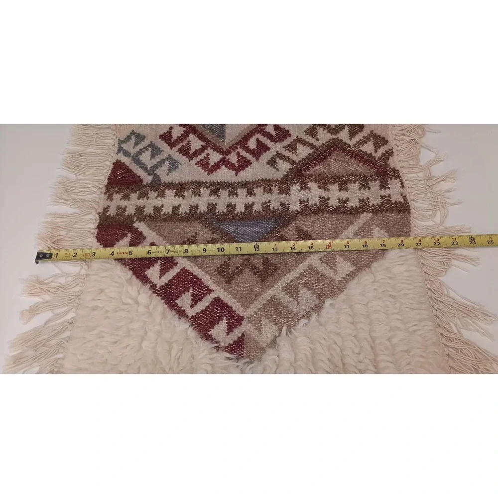 wall Hanging Textile Art decor boho fringe Geometric Sherpa Western Aztec rug